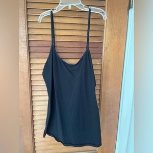 Simple, medium black, spaghetti, strap tank top